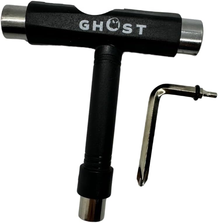 GHOST BOARDS Skate Tool All-In-One - Multi-Function Roller Skate Tool With T-Handle, Allen Key & Screwdriver for Easy Adjustments - Skate Key Fits Any Pocket- Skates Tools You’ll Always Carry - Black - Image 1